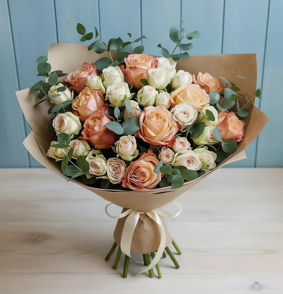 Букет цветов из: Альстромерии и Розы в Петровское