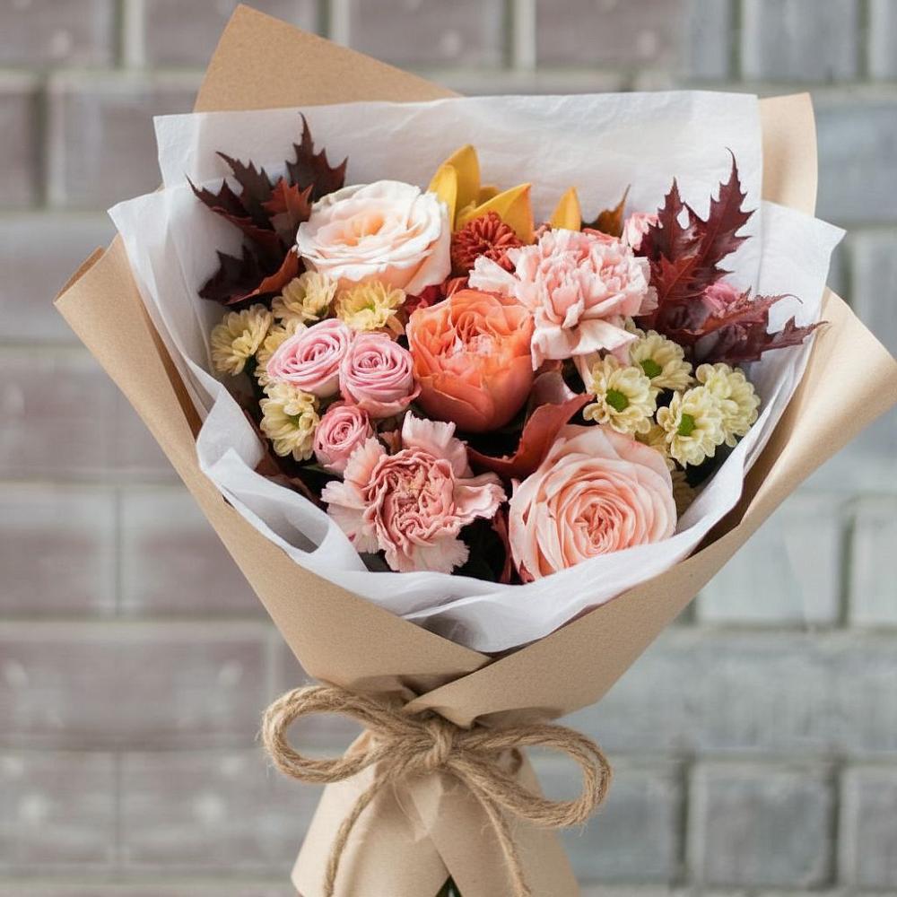 Букет цветов из: Гвоздики, Хризантемы и Розы в Петровское