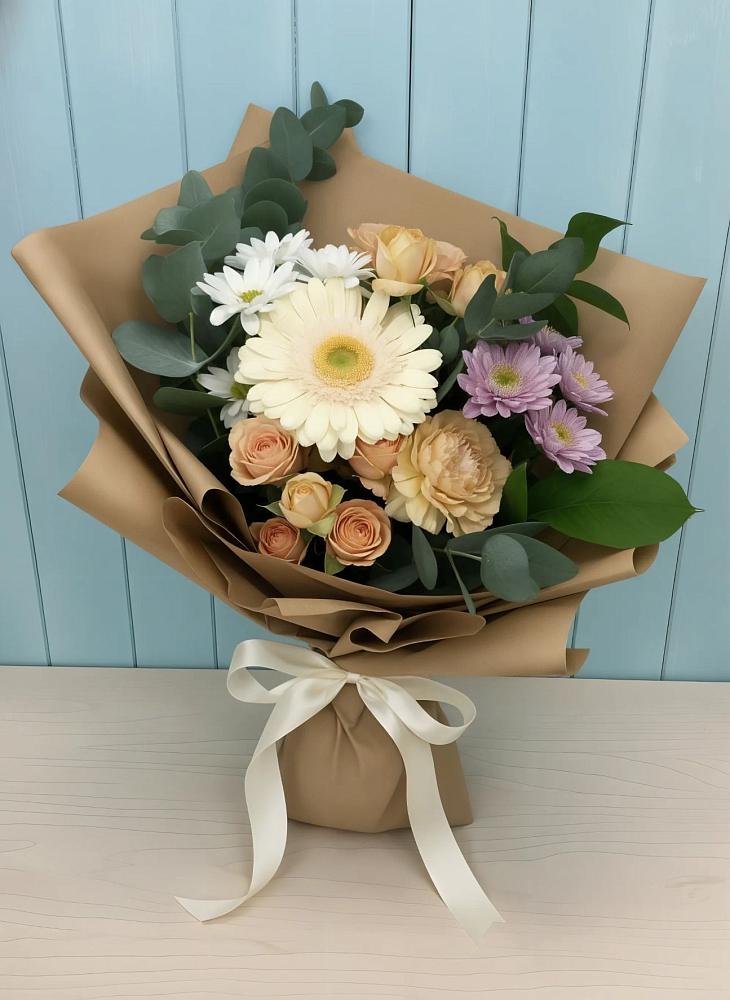 Букет цветов из: Герберы и Хризантемы в Петровское