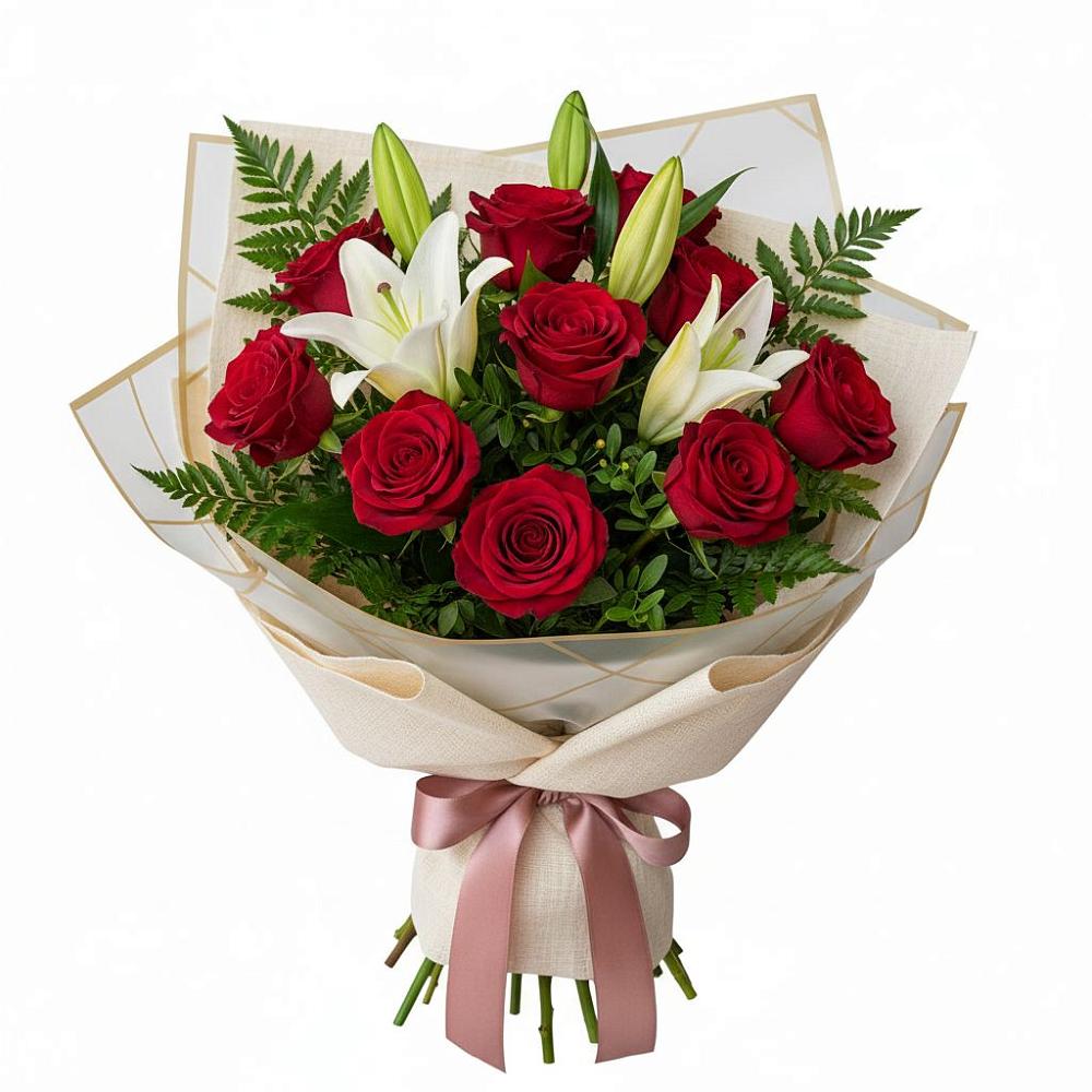 Букет цветов из: Лилии и Розы в Петровское