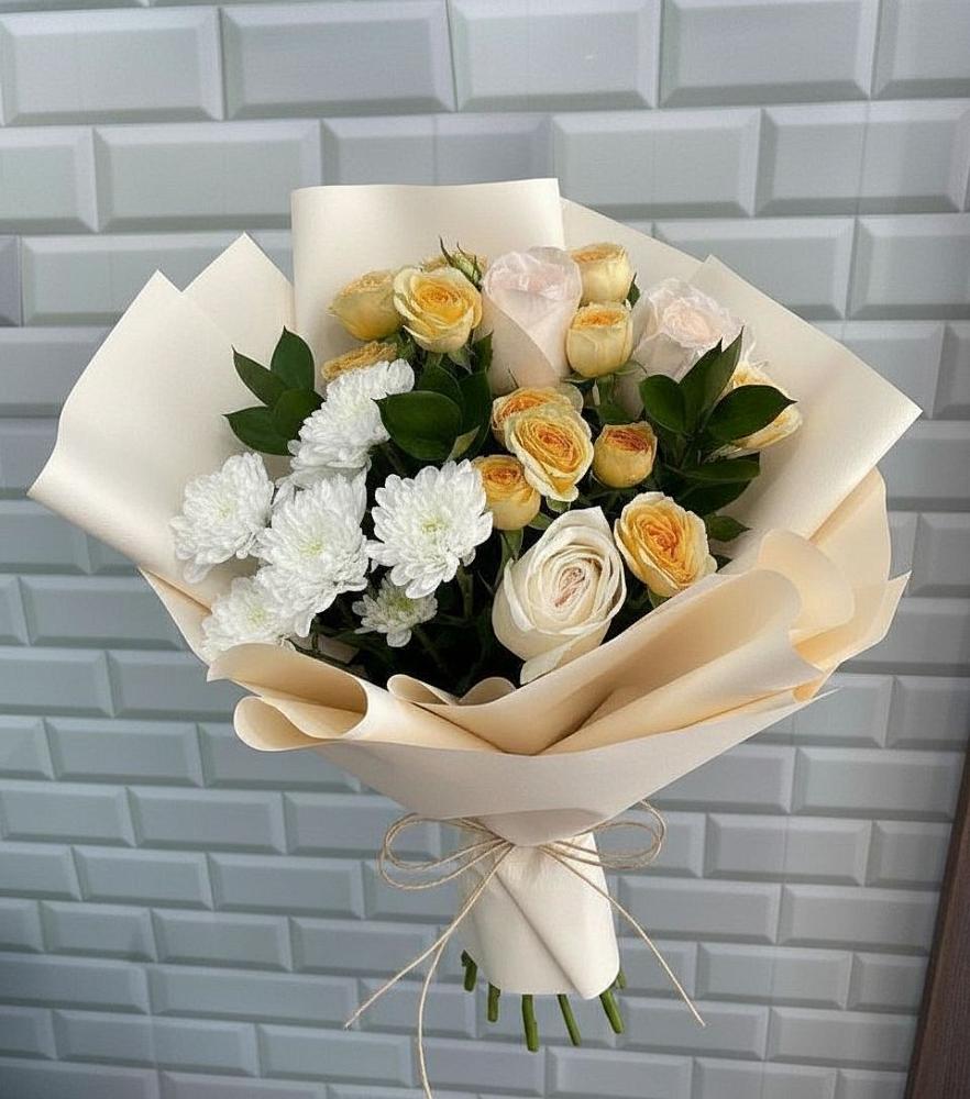 Букет цветов из: Розы и Хризантемы в Петровское