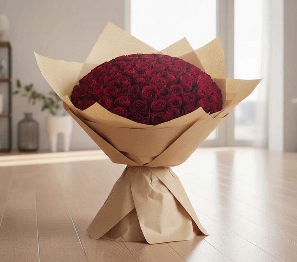Букет 101 Красная роза в Петровское